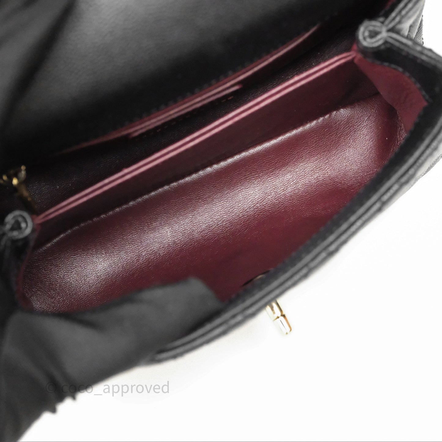 Chanel Small Coco Handle Quilted Black Caviar Gold Hardware