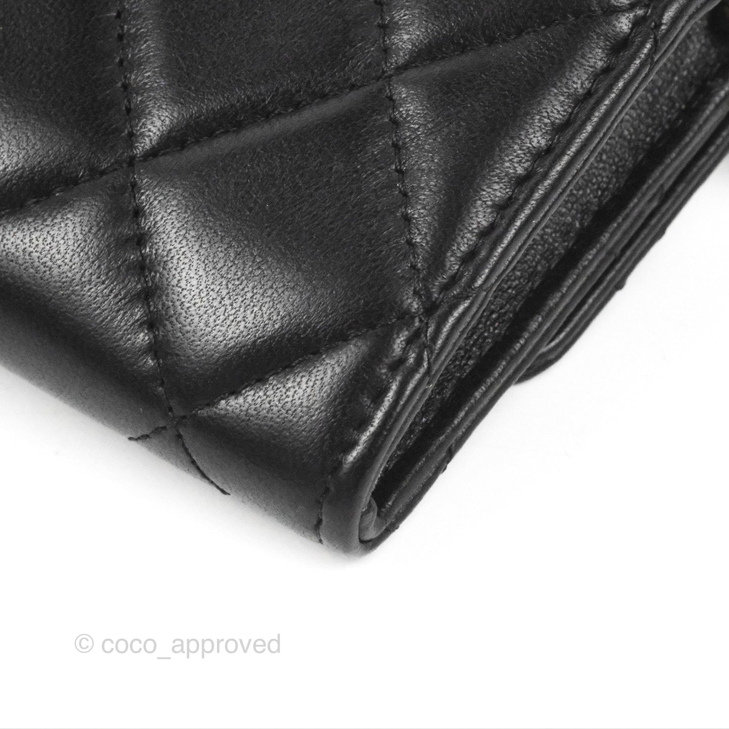 Chanel Pearl Crush Mini Clutch With Chain Black Lambskin Aged Gold Hardware