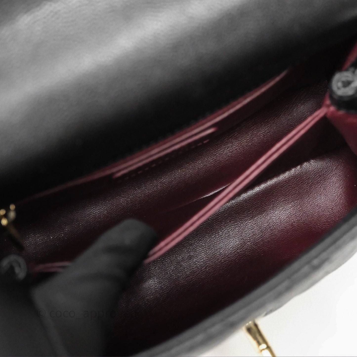 Chanel Small Coco Handle Quilted Black Caviar Gold Hardware