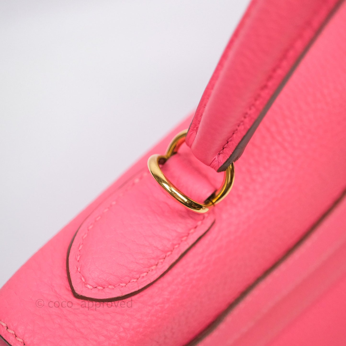 Hermès Kelly 32 Retourne Rose Azalee 8W Gold Hardware