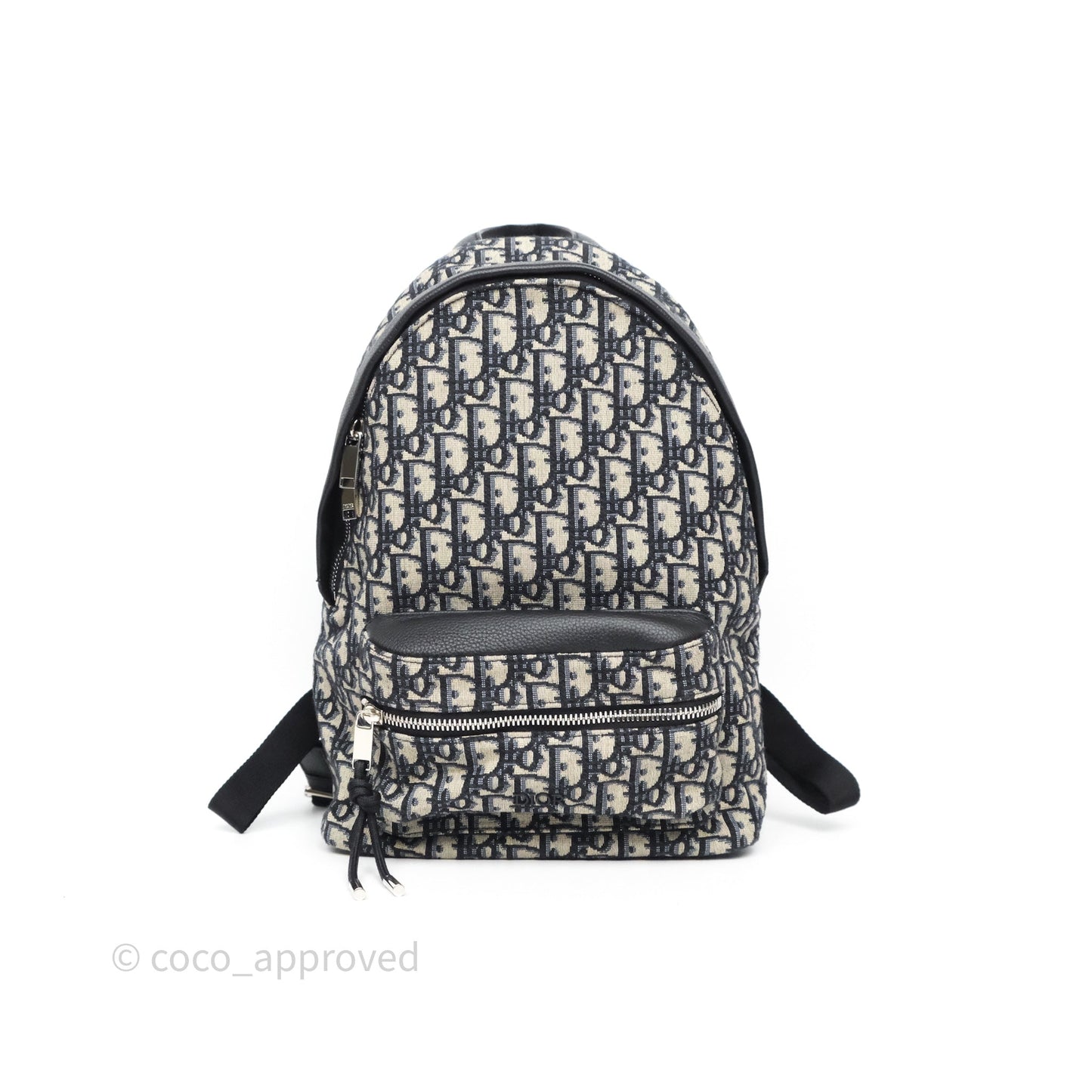 Christian Dior Backpack Beige and Black Dior Oblique Jacquard