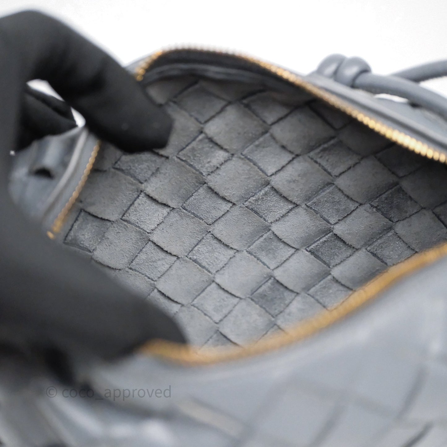 Bottega Veneta Mini Loop Camera Bag Grey Intrecciato Lambskin