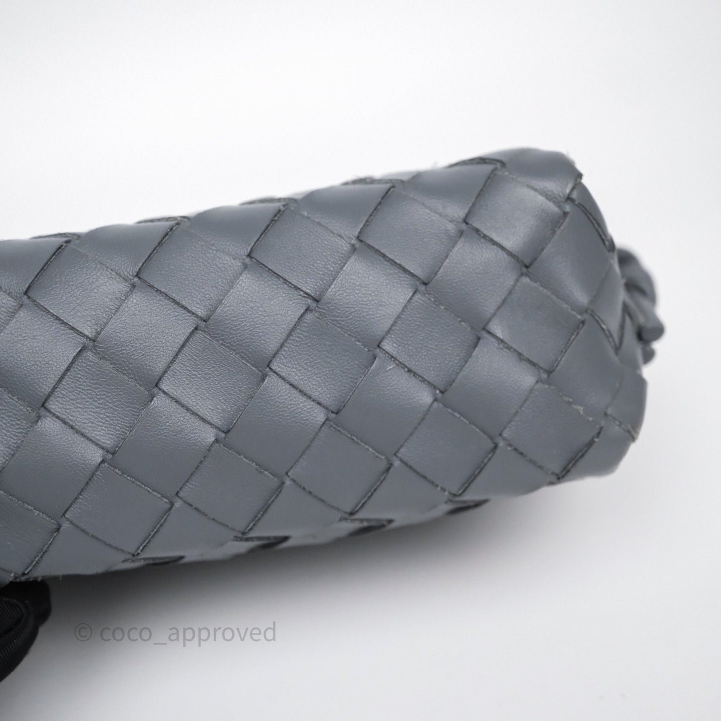Bottega Veneta Mini Loop Camera Bag Grey Intrecciato Lambskin