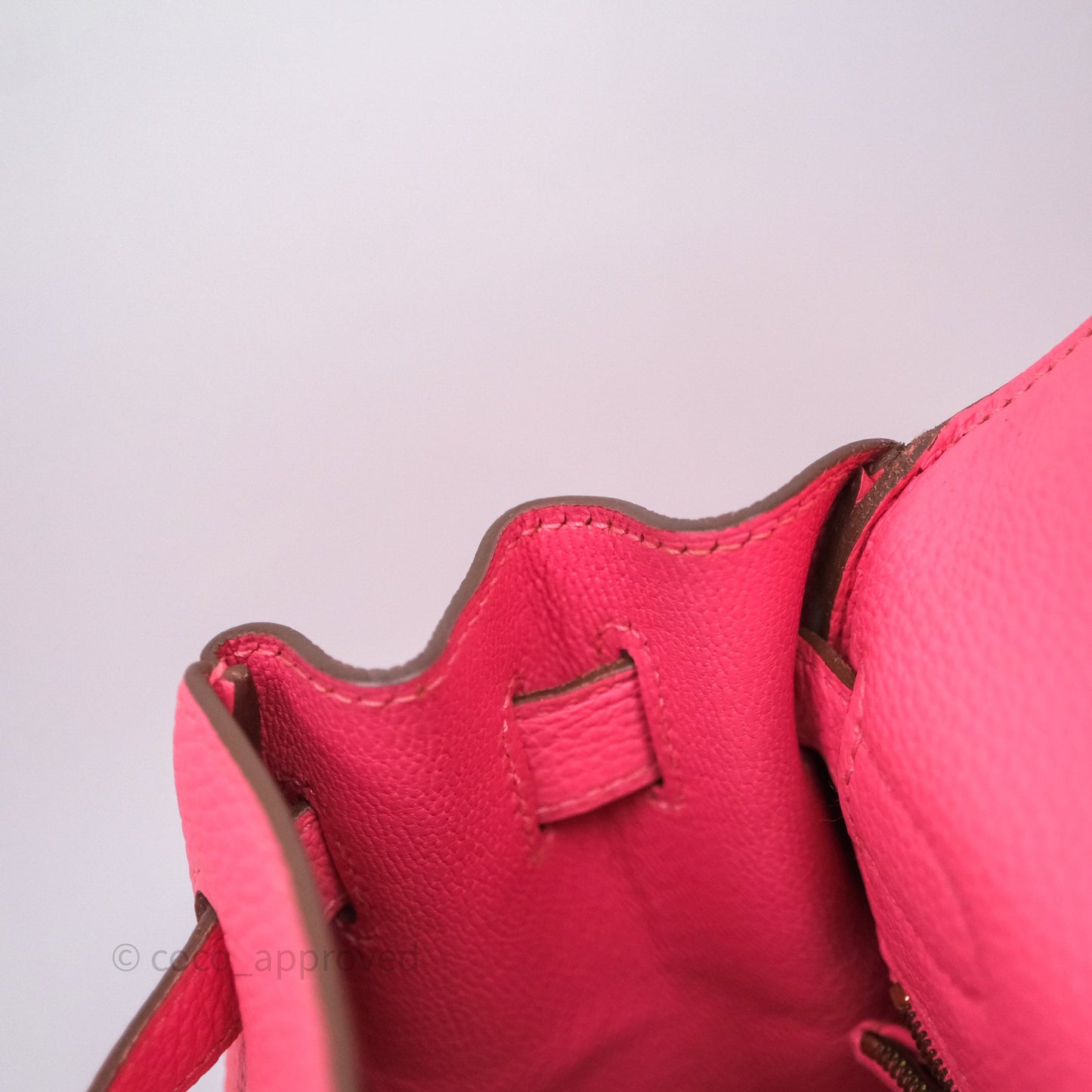 Hermès Kelly 32 Retourne Rose Azalee 8W Gold Hardware