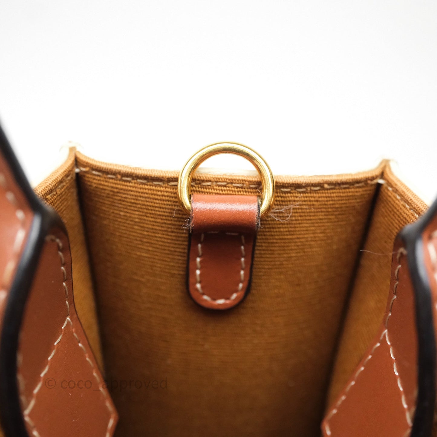 Celine Mini Vertical Cabas Bag Triomphe Canvas White