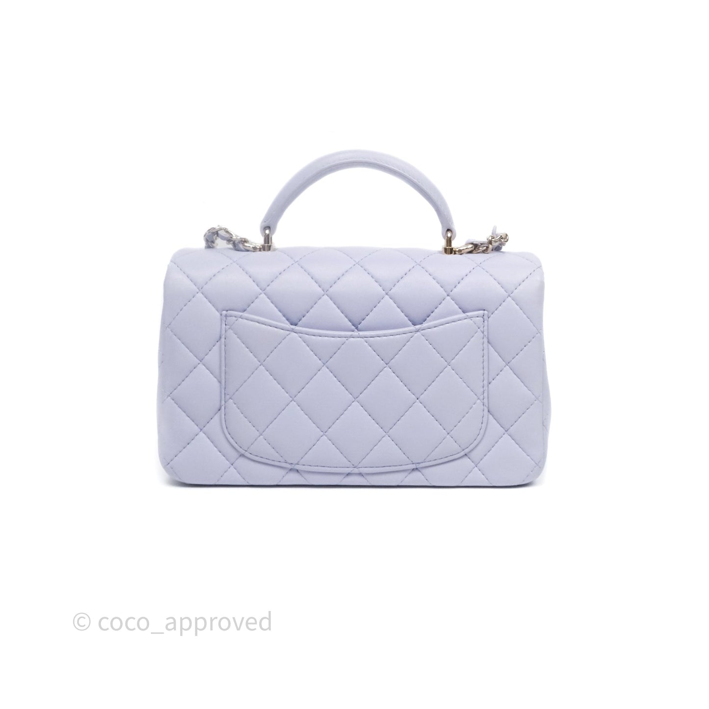 Chanel Top Handle Mini Rectangular Flap Purple Lambskin Gold Hardware
