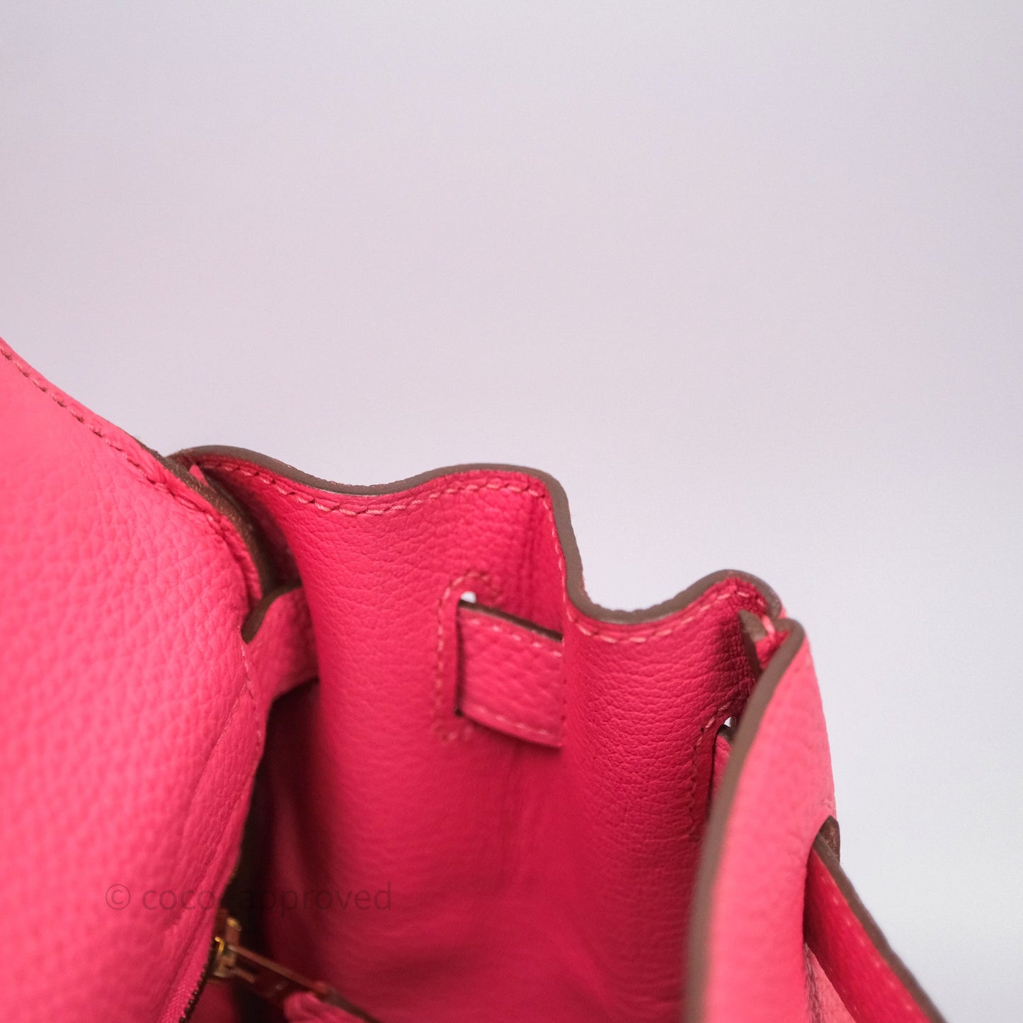 Hermès Kelly 32 Retourne Rose Azalee 8W Gold Hardware