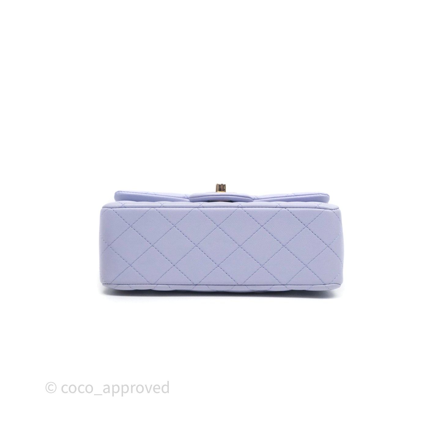 Chanel Top Handle Mini Rectangular Flap Purple Lambskin Gold Hardware