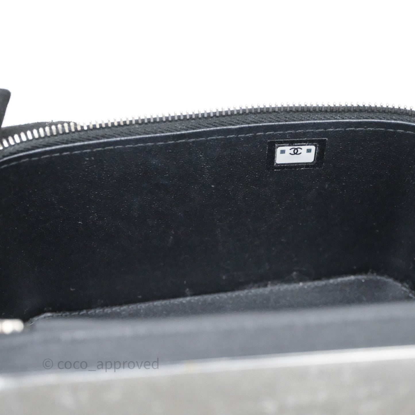 Chanel Vanity Rectangular Top Handle Black Lambskin Silver Hardware