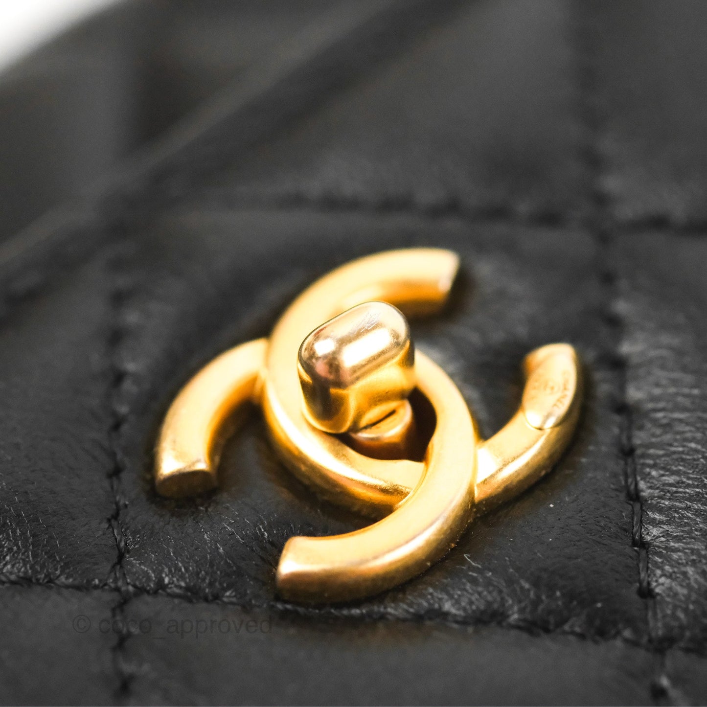 Chanel Pearl Crush Mini Clutch With Chain Black Lambskin Aged Gold Hardware