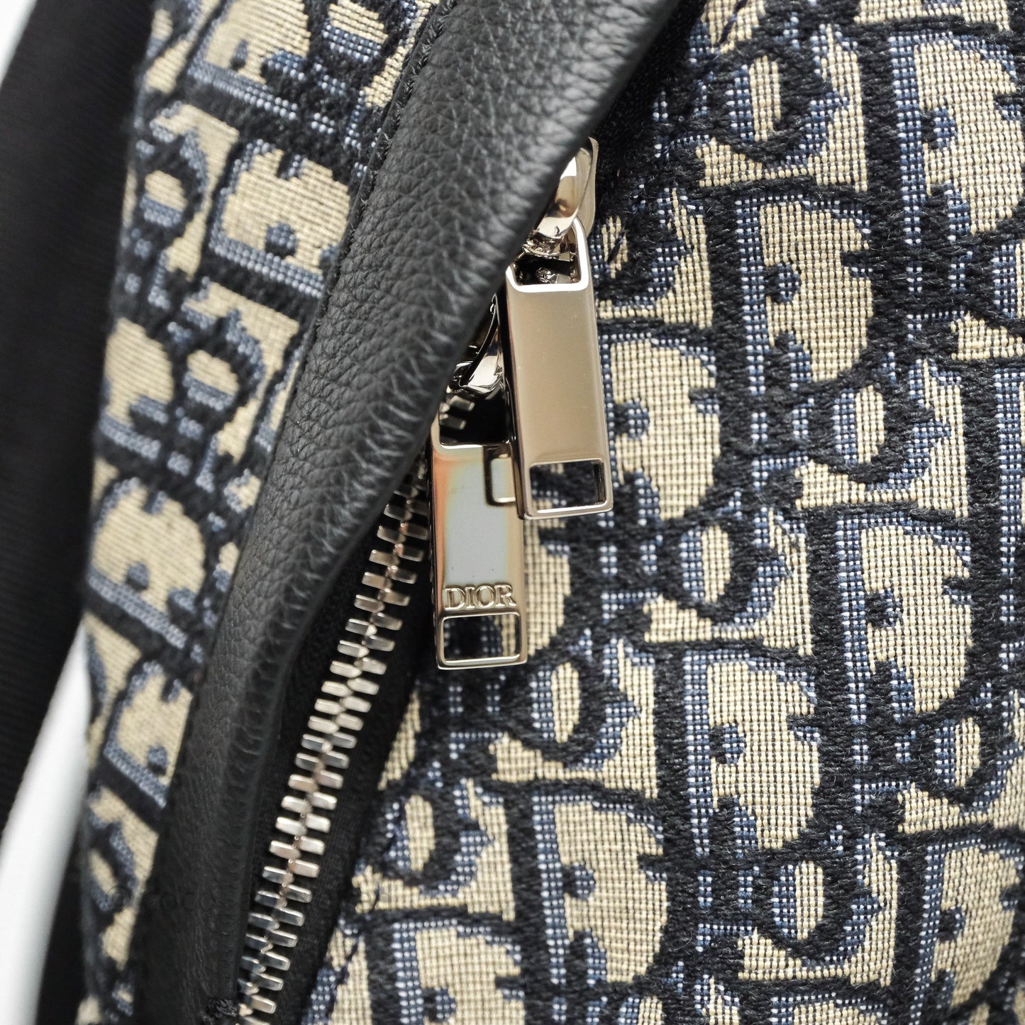 Christian Dior Backpack Beige and Black Dior Oblique Jacquard