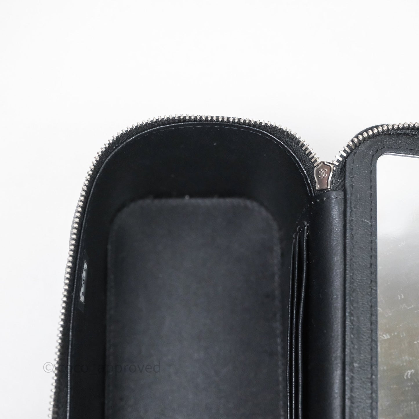 Chanel Vanity Rectangular Top Handle Black Lambskin Silver Hardware