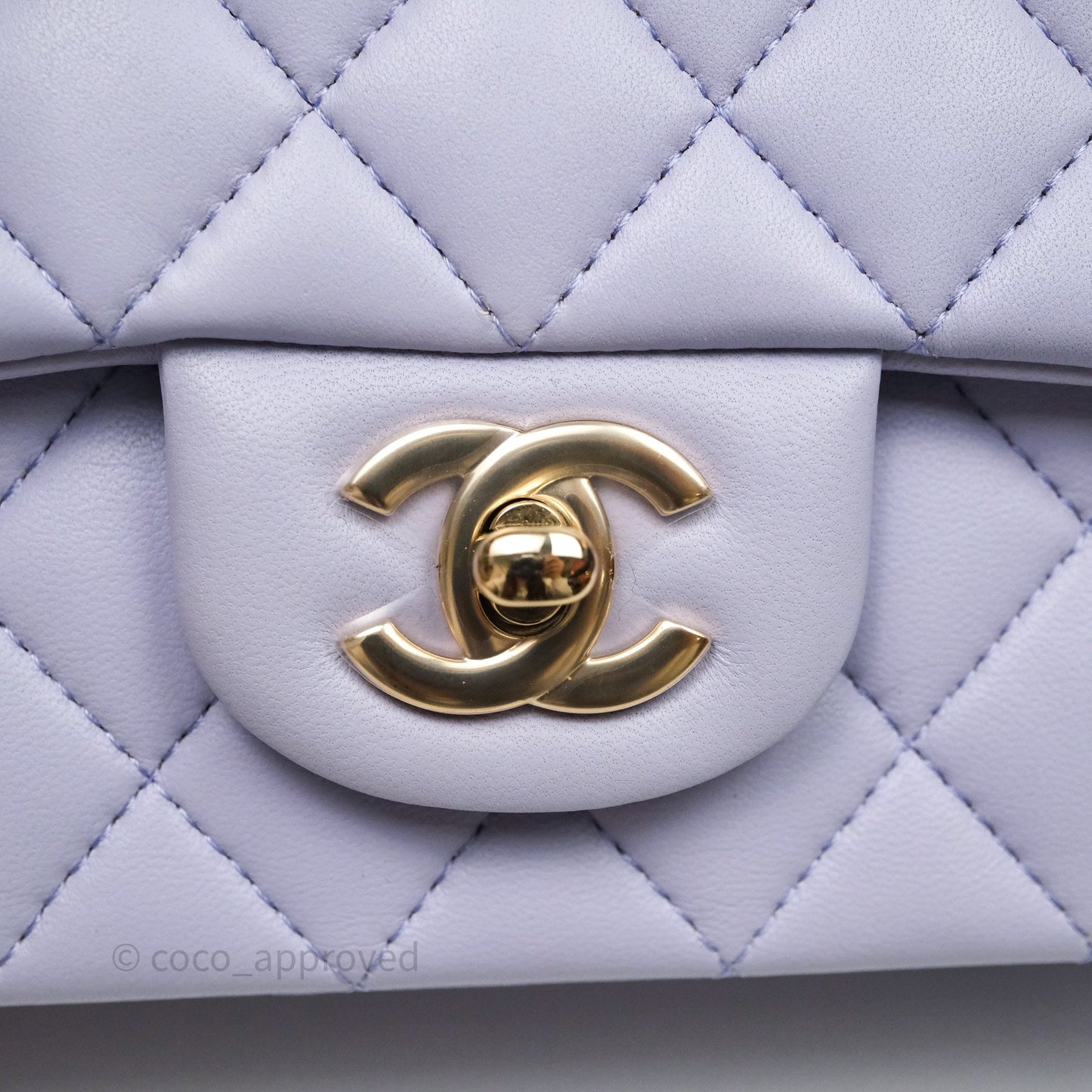 Chanel Top Handle Mini Rectangular Flap Purple Lambskin Gold Hardware