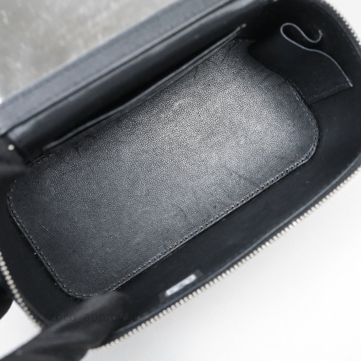 Chanel Vanity Rectangular Top Handle Black Lambskin Silver Hardware