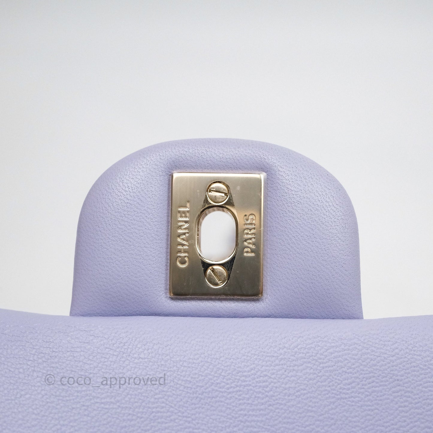 Chanel Top Handle Mini Rectangular Flap Purple Lambskin Gold Hardware