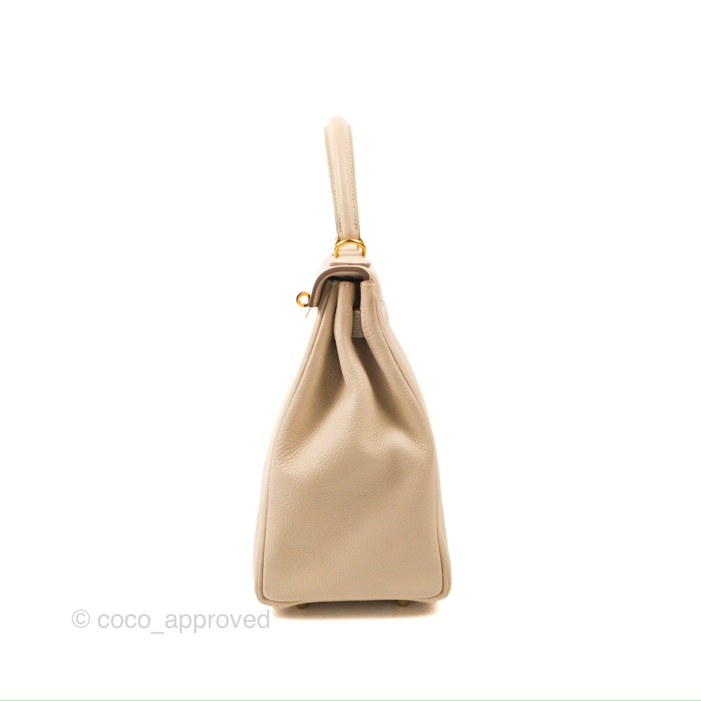 Hermès Kelly Retourne 28 Craie Togo Gold Hardware