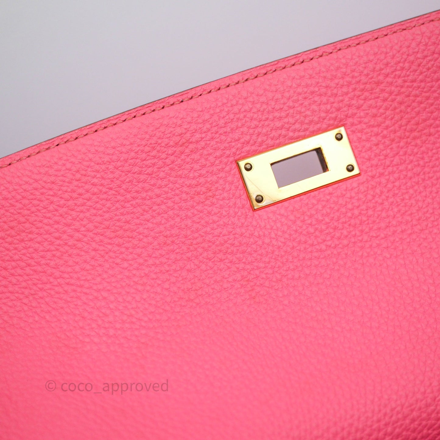Hermès Kelly 32 Retourne Rose Azalee 8W Gold Hardware