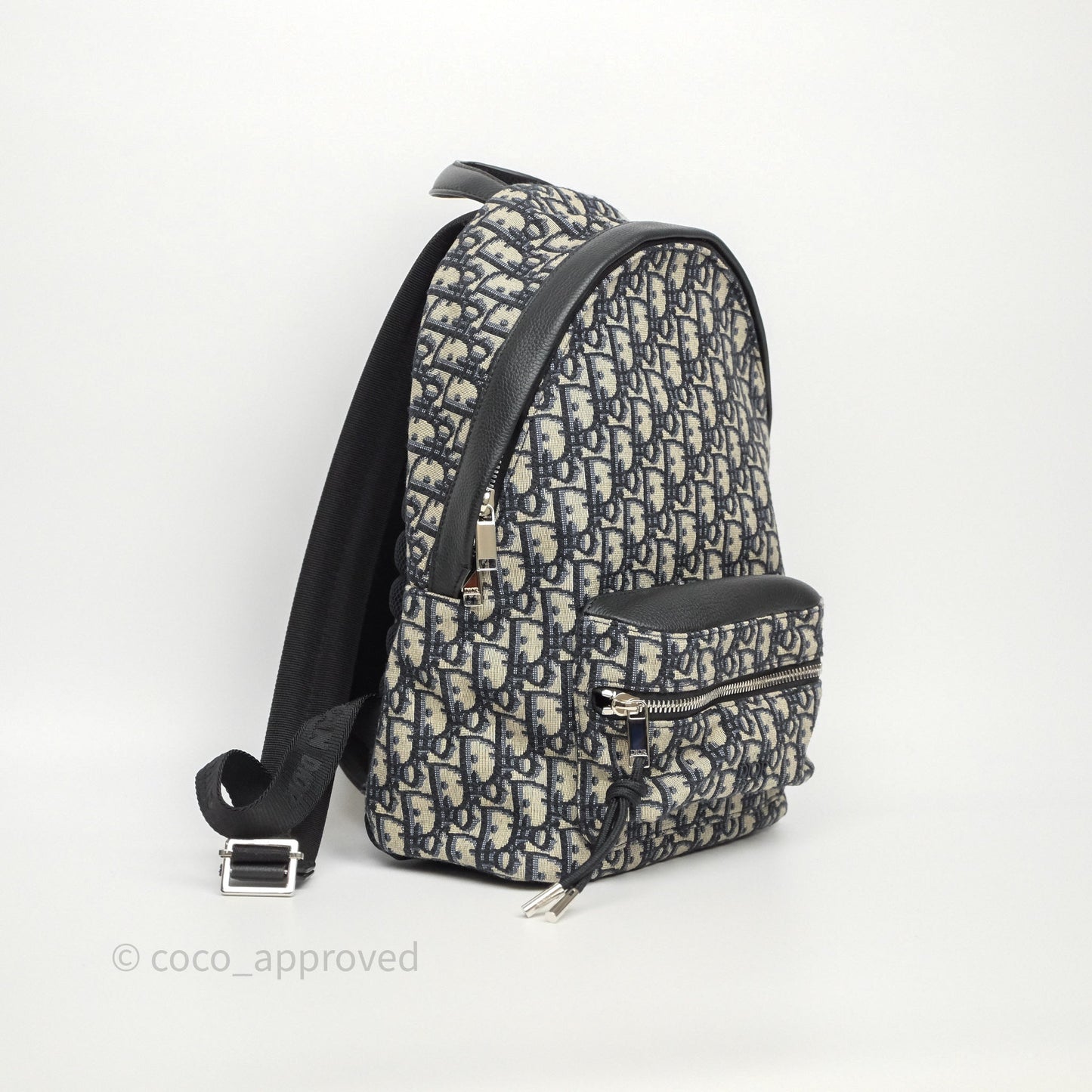 Christian Dior Backpack Beige and Black Dior Oblique Jacquard
