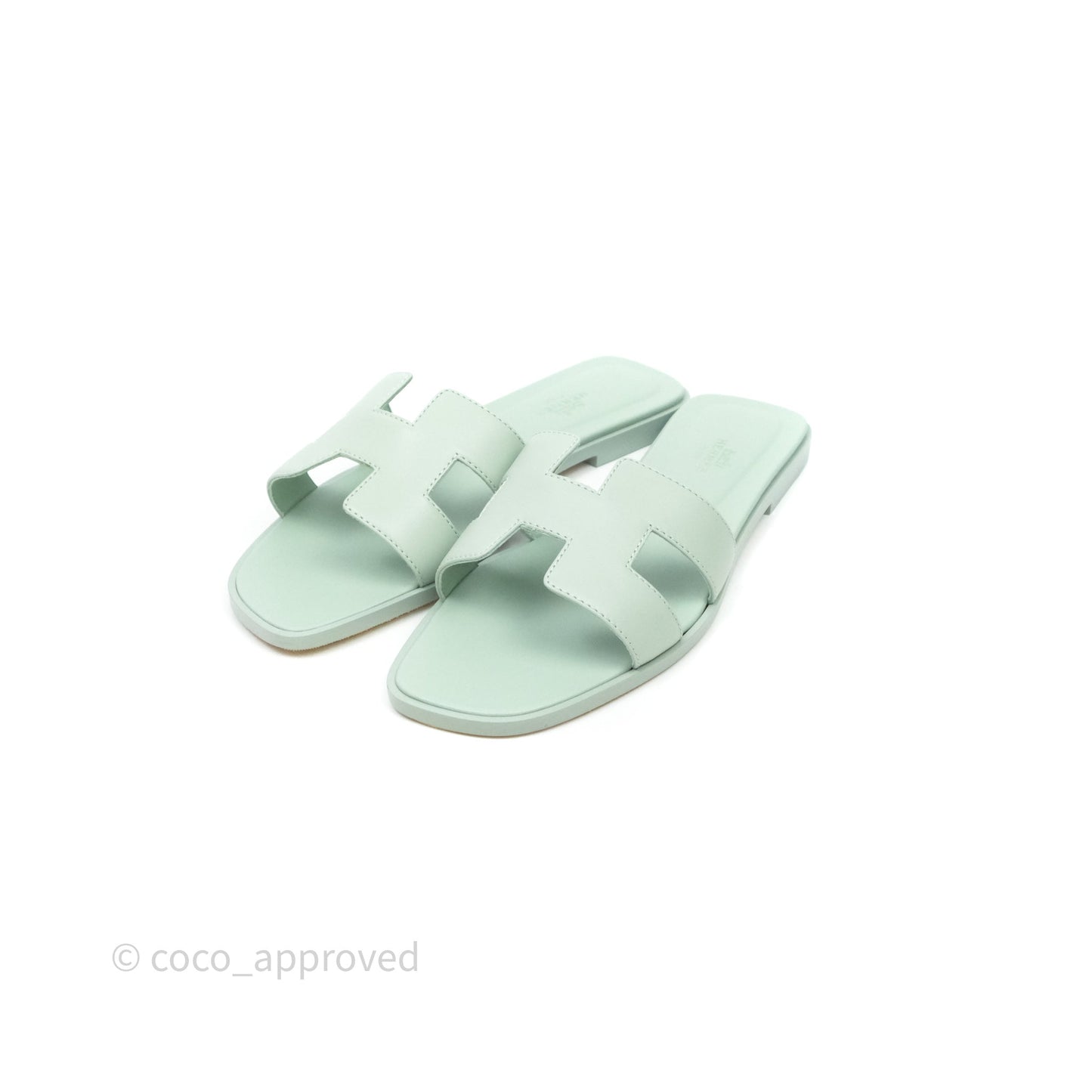 Hermès Oran Sandals Vert D'eau Size 37.5