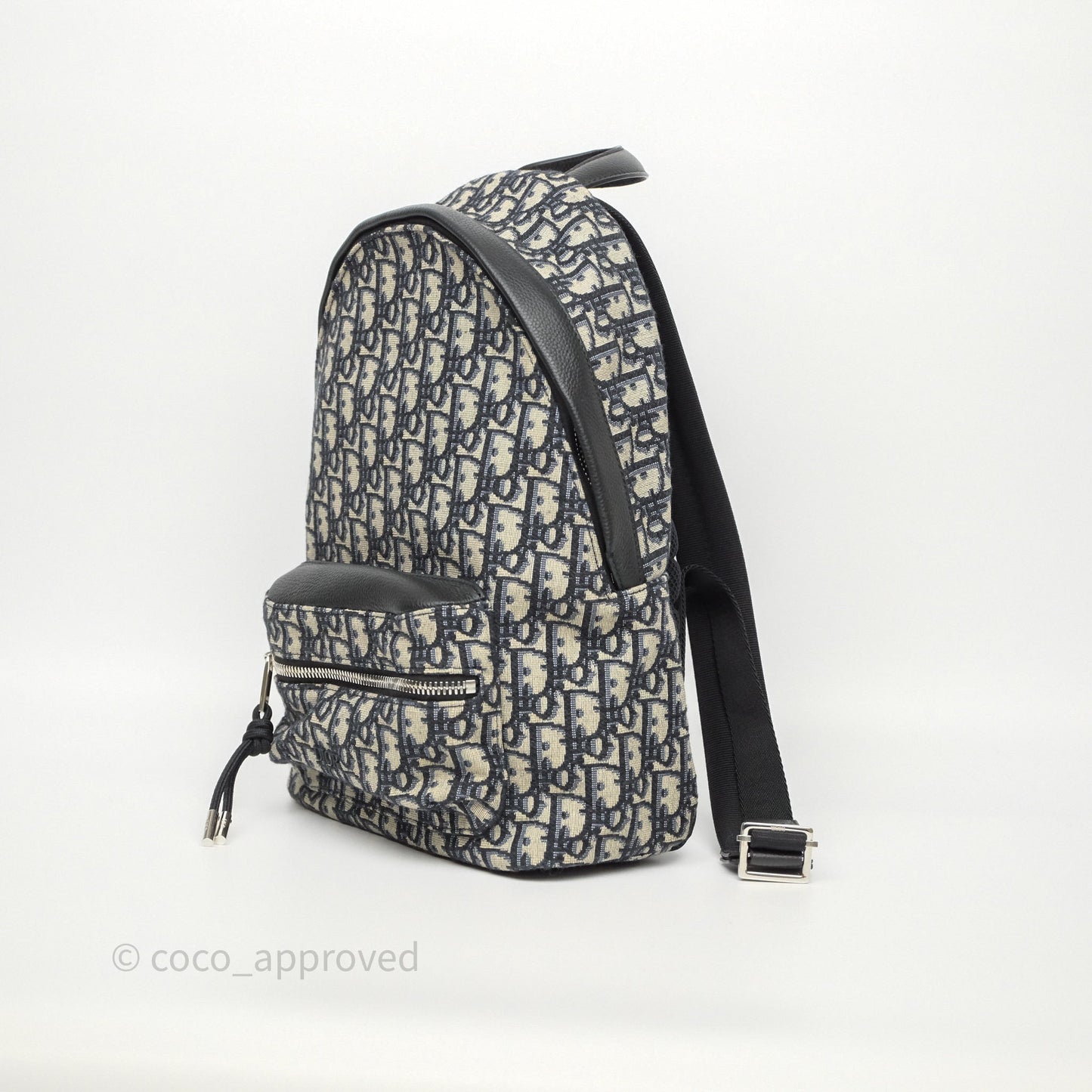 Christian Dior Backpack Beige and Black Dior Oblique Jacquard