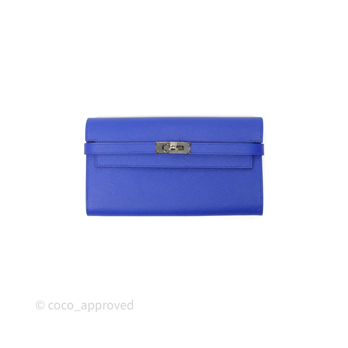 Hermès Kelly Wallet Bleu Électrique 7T Epsom Palladium Hardware