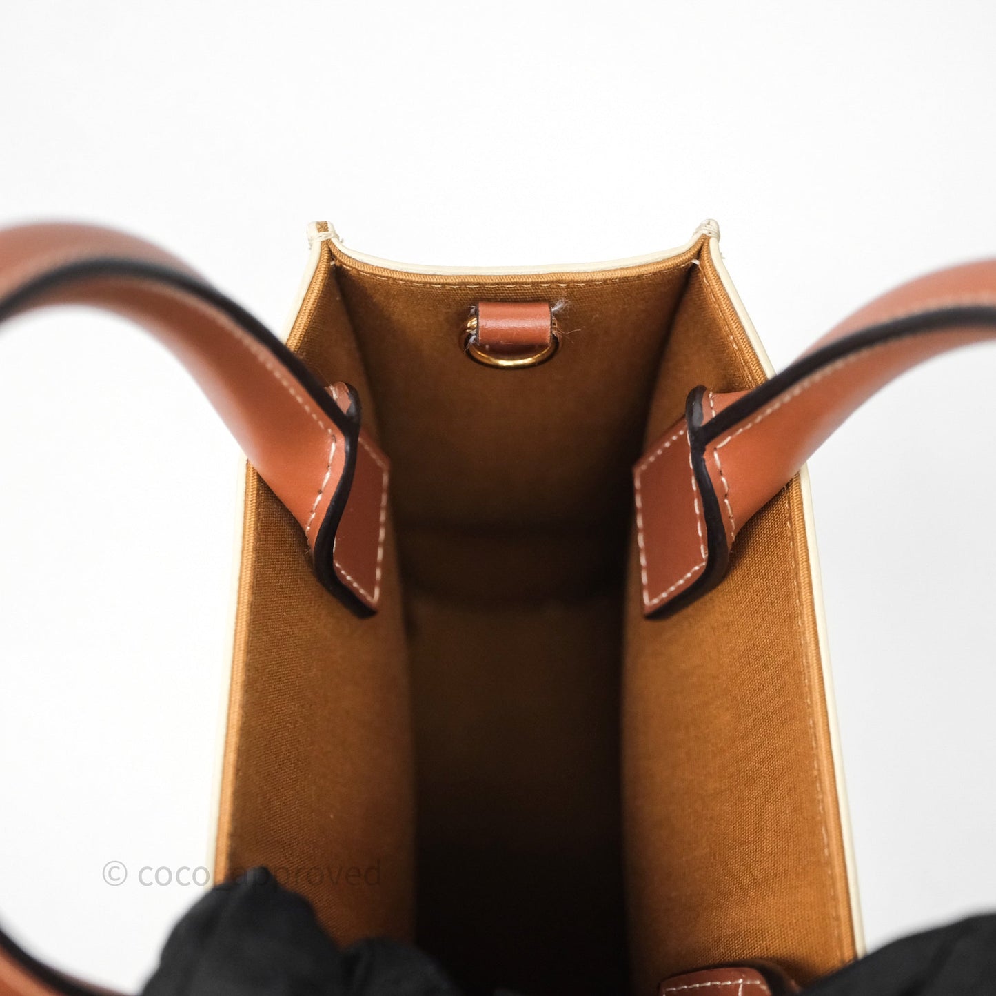 Celine Mini Vertical Cabas Bag Triomphe Canvas White