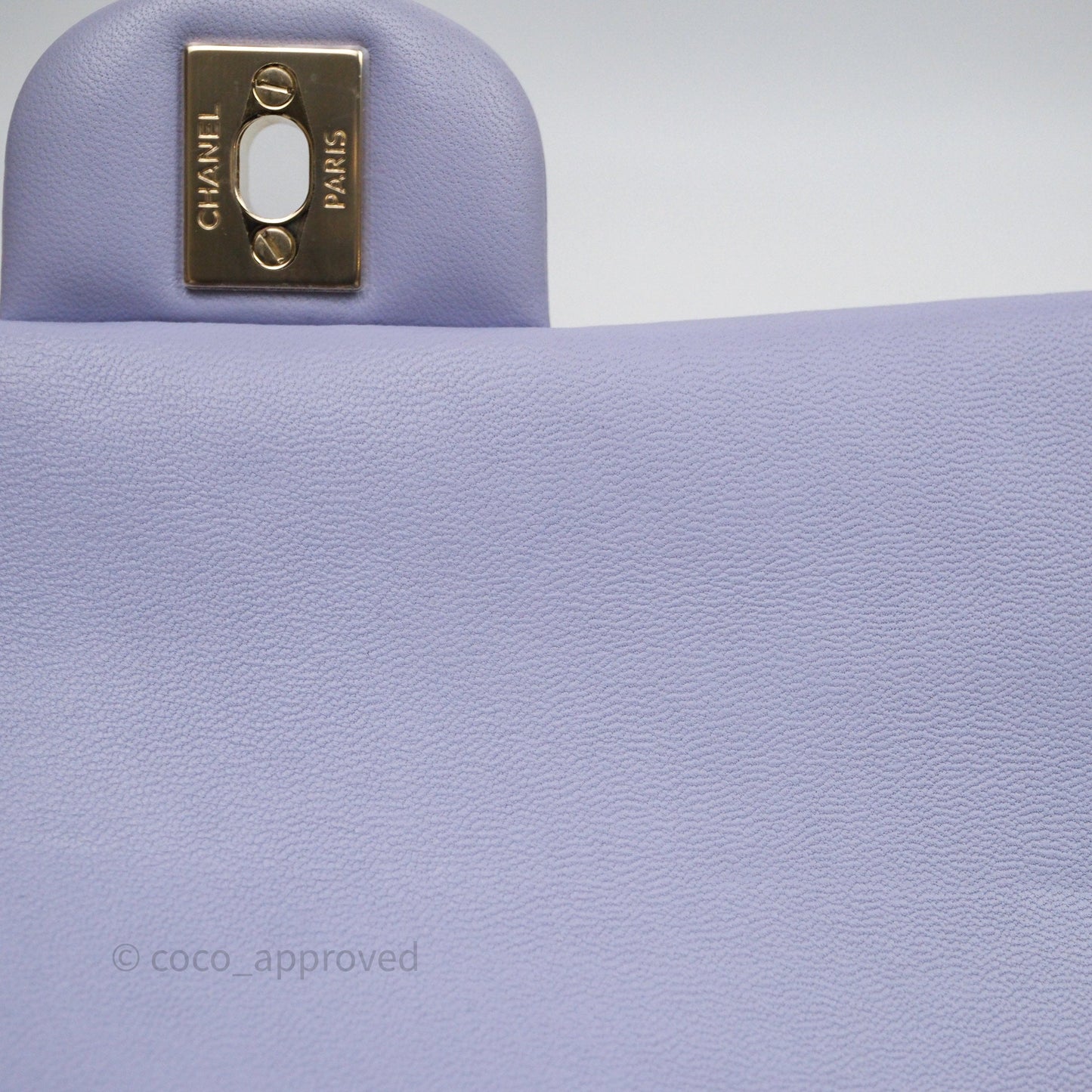 Chanel Top Handle Mini Rectangular Flap Purple Lambskin Gold Hardware