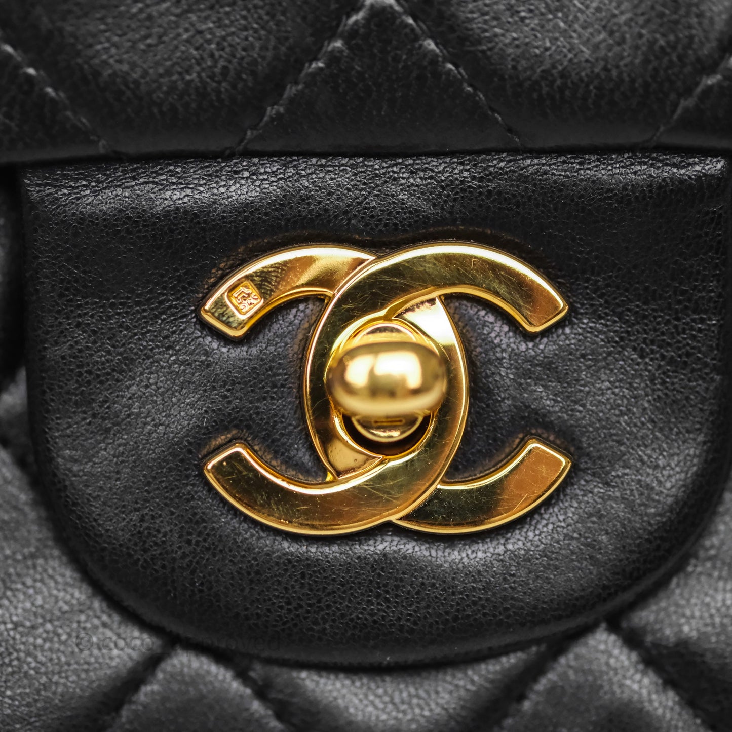 Chanel Classic Vintage Small Flap Black Lambskin 24K Gold Hardware