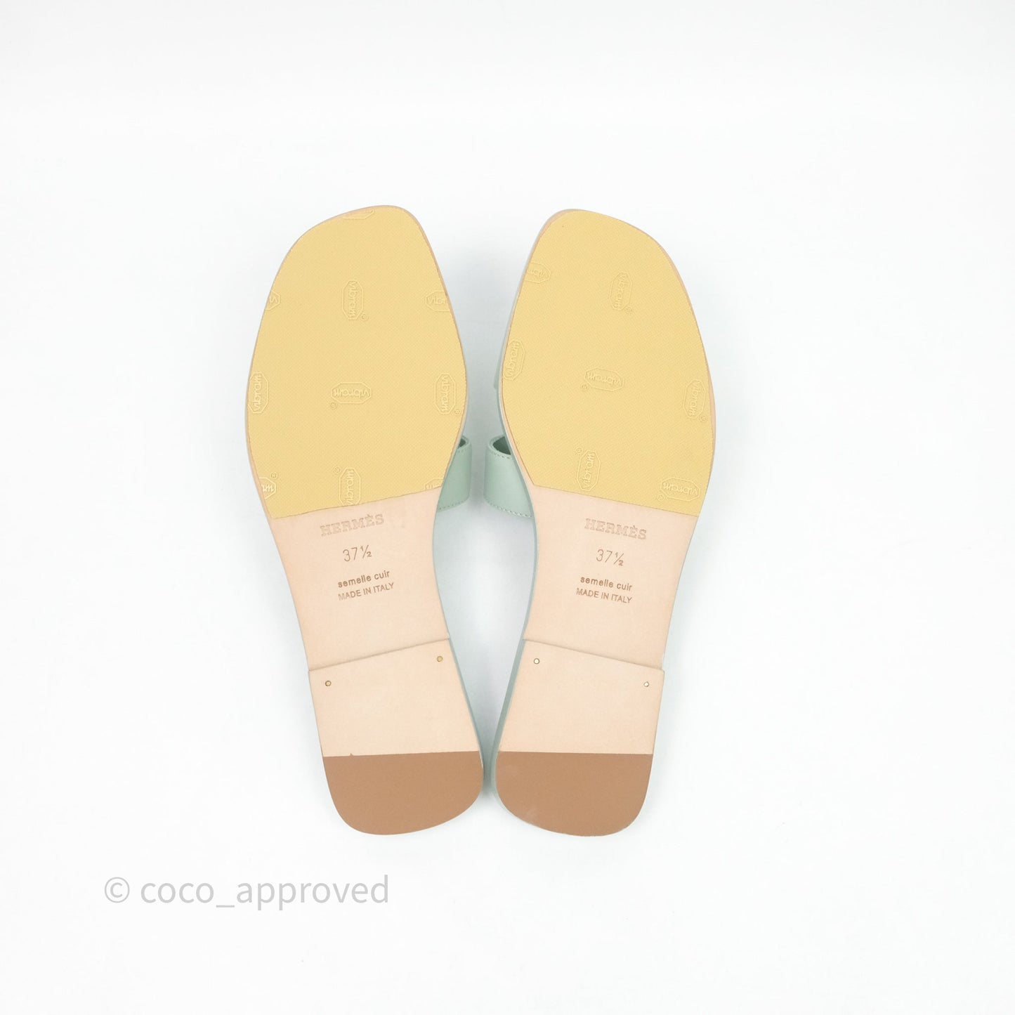 Hermès Oran Sandals Vert D'eau Size 37.5
