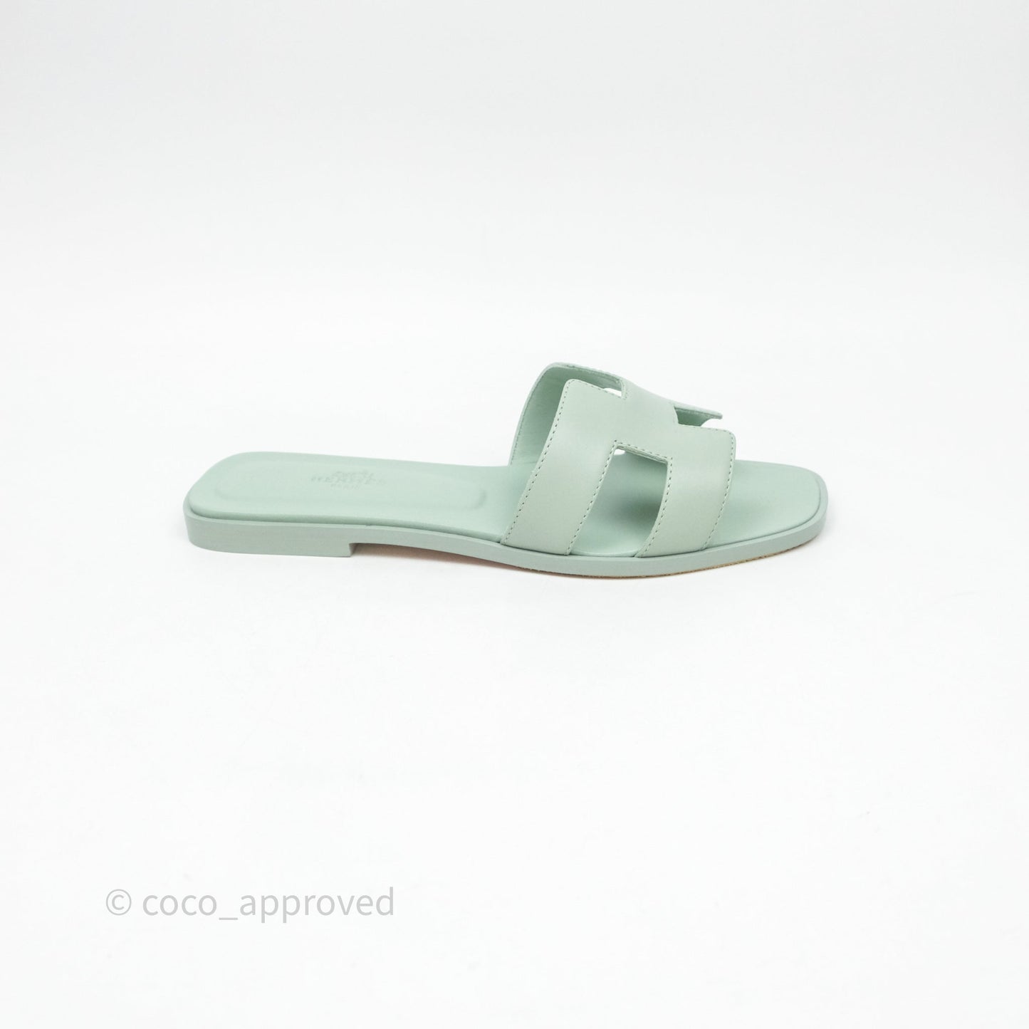 Hermès Oran Sandals Vert D'eau Size 37.5