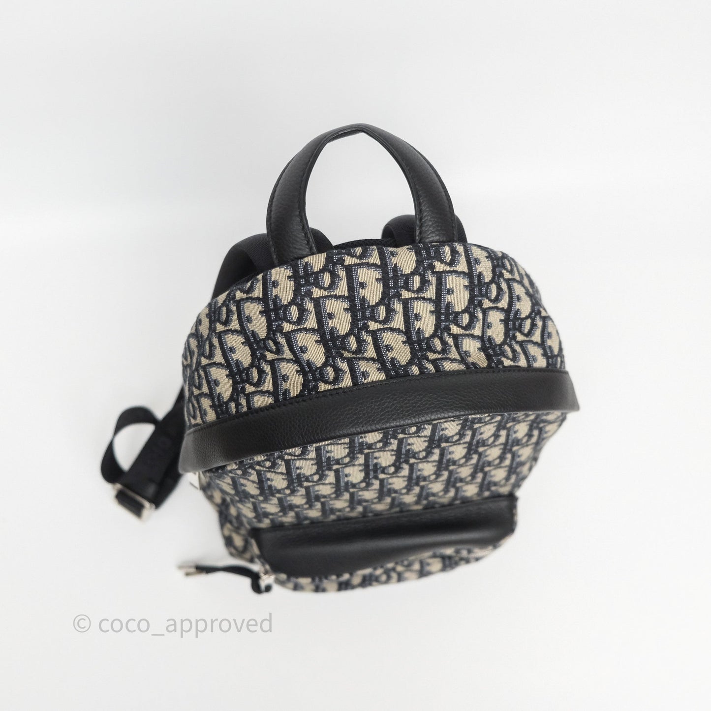 Christian Dior Backpack Beige and Black Dior Oblique Jacquard