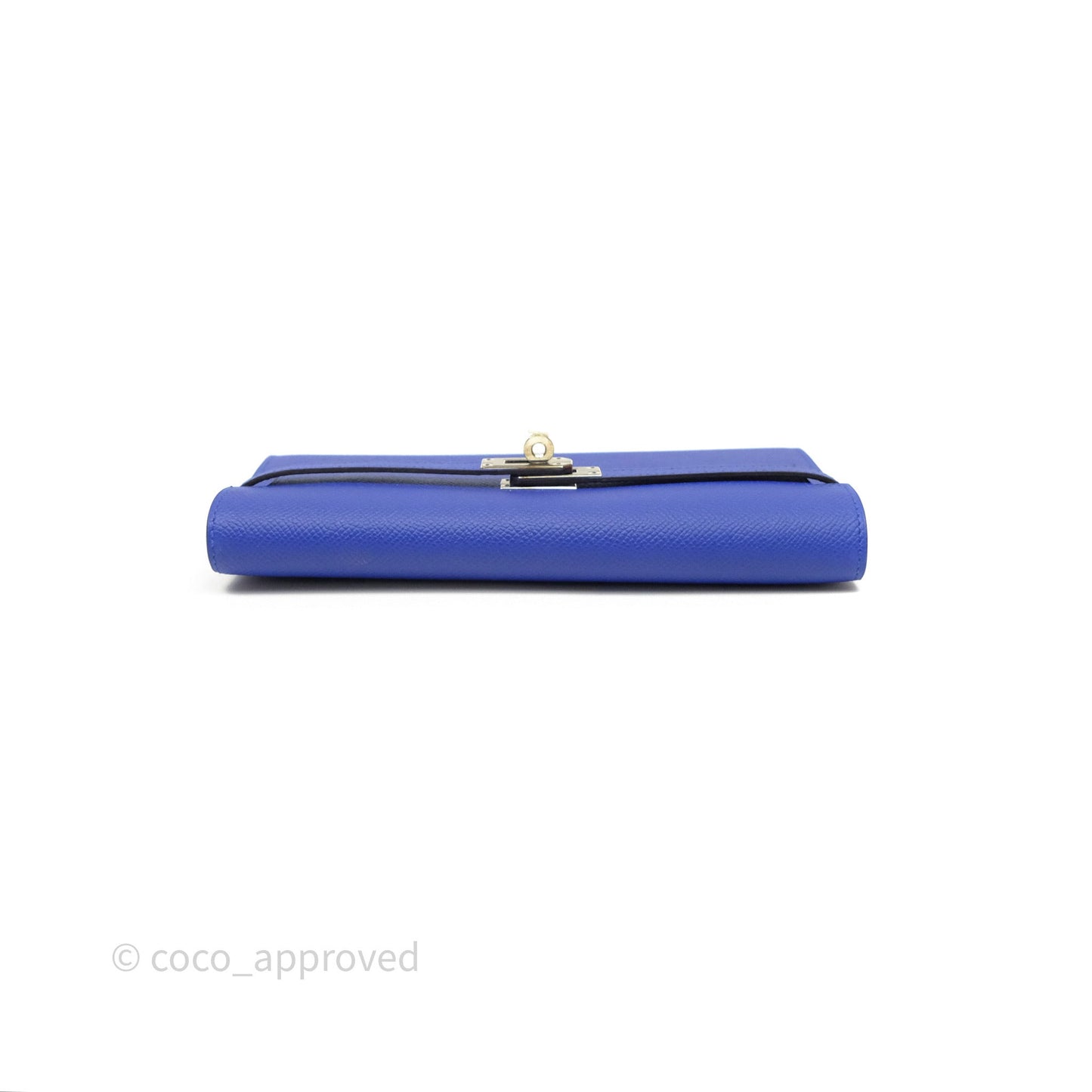 Hermès Kelly Wallet Bleu Électrique 7T Epsom Palladium Hardware