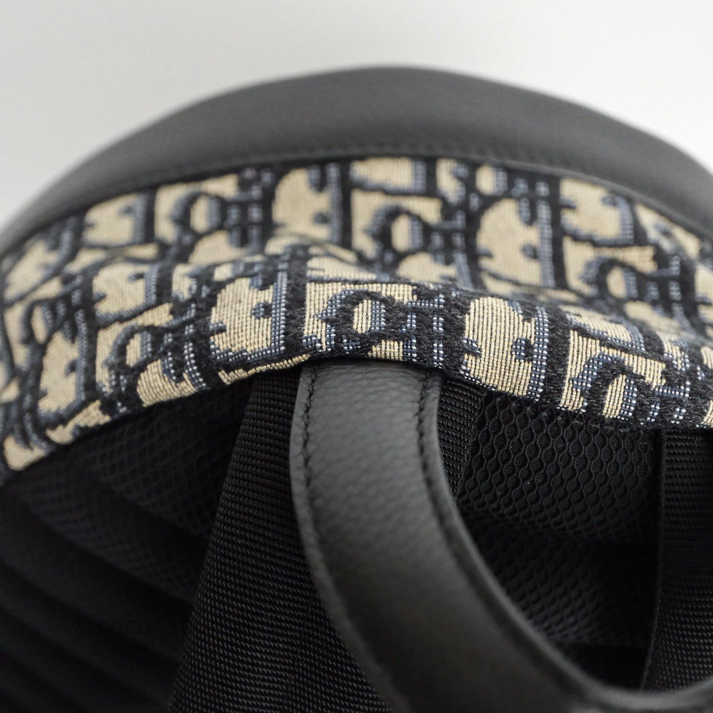 Christian Dior Backpack Beige and Black Dior Oblique Jacquard