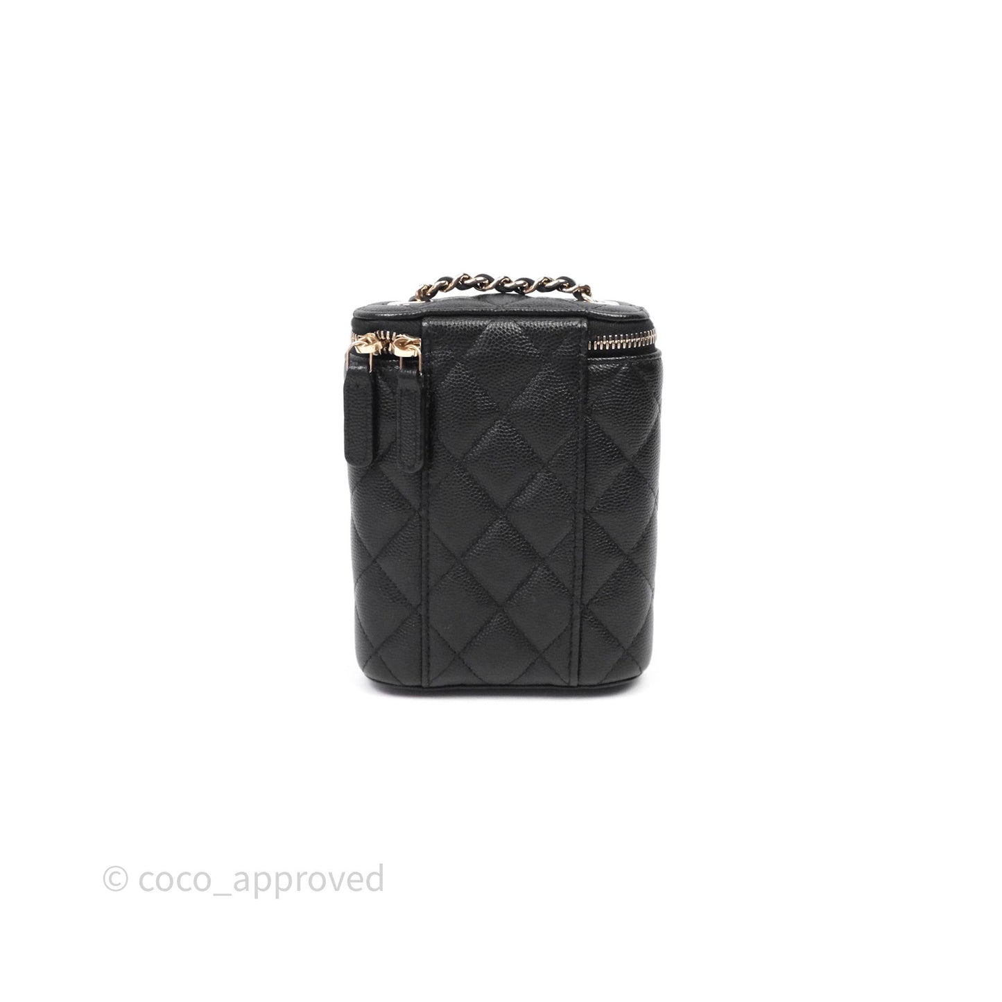 Chanel Classic Mini Vanity With Chain Black Caviar Gold Hardware