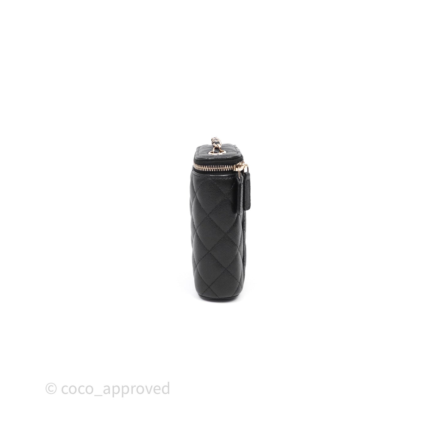 Chanel Classic Mini Vanity With Chain Black Caviar Gold Hardware