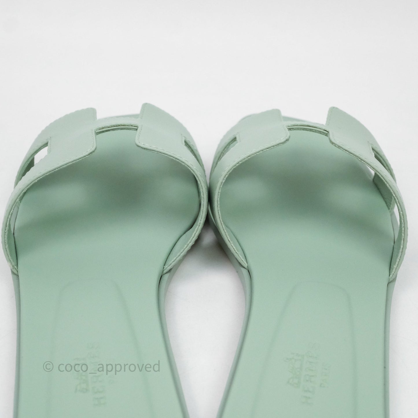 Hermès Oran Sandals Vert D'eau Size 37.5