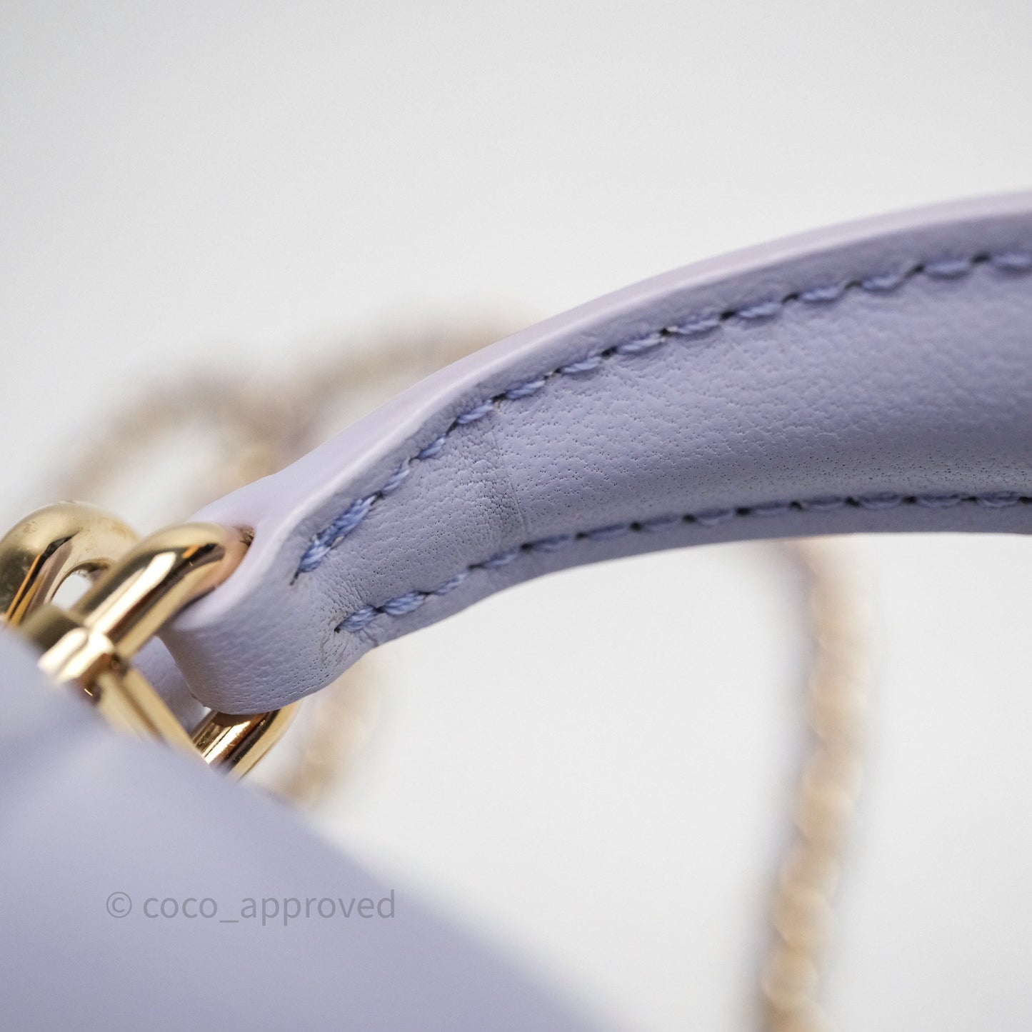 Chanel Top Handle Mini Rectangular Flap Purple Lambskin Gold Hardware