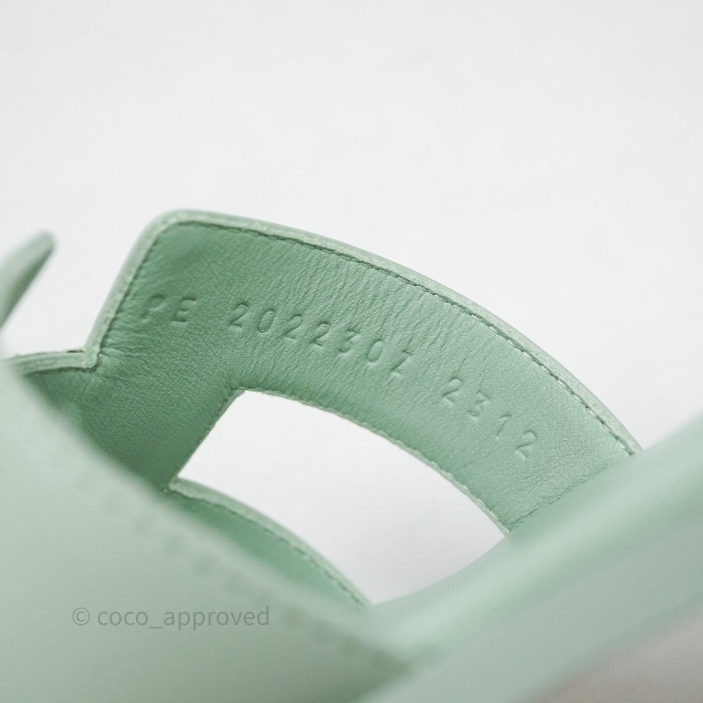 Hermès Oran Sandals Vert D'eau Size 37.5