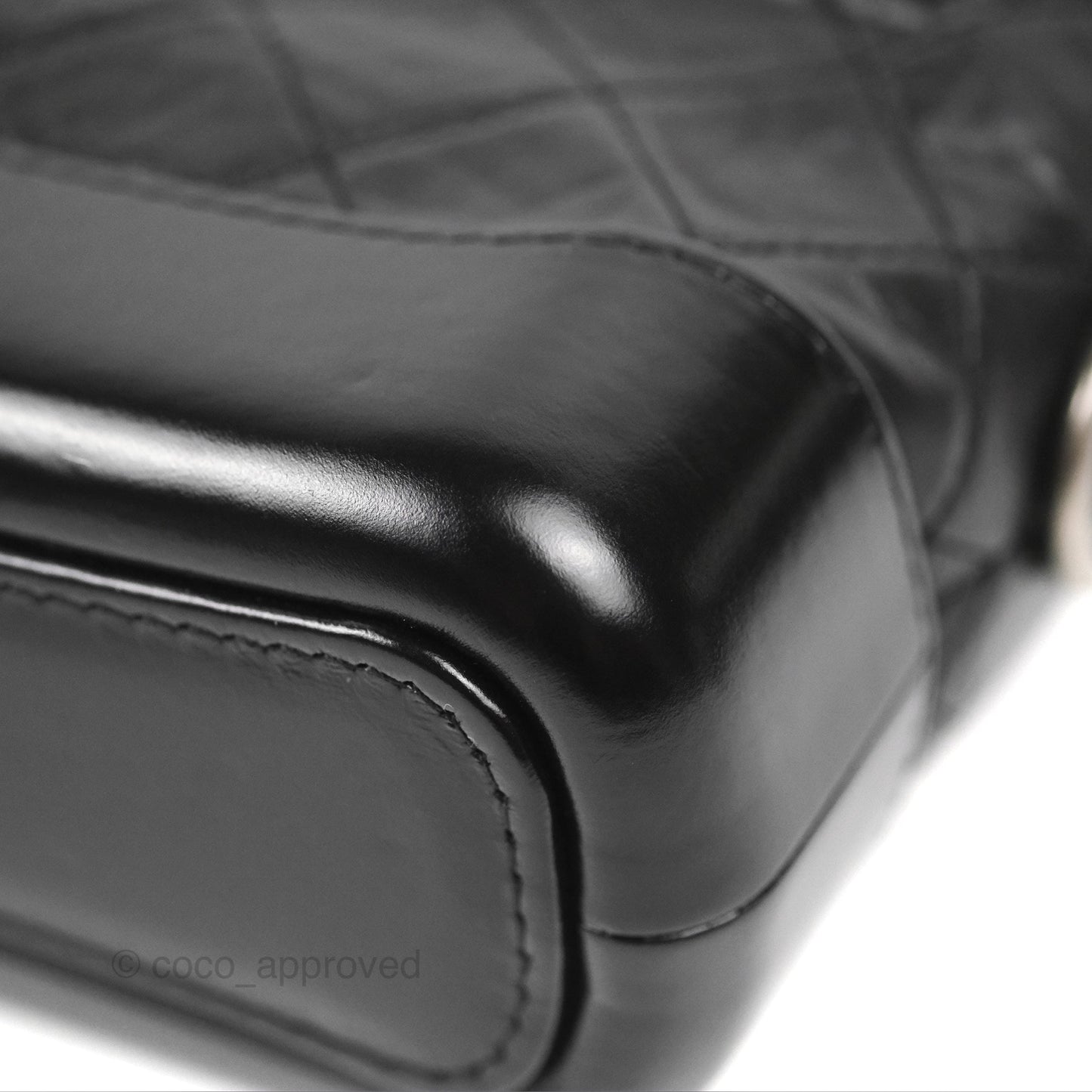 Chanel Quilted Small Gabrielle Hobo Black Aged Calfskin Mixed Hardware