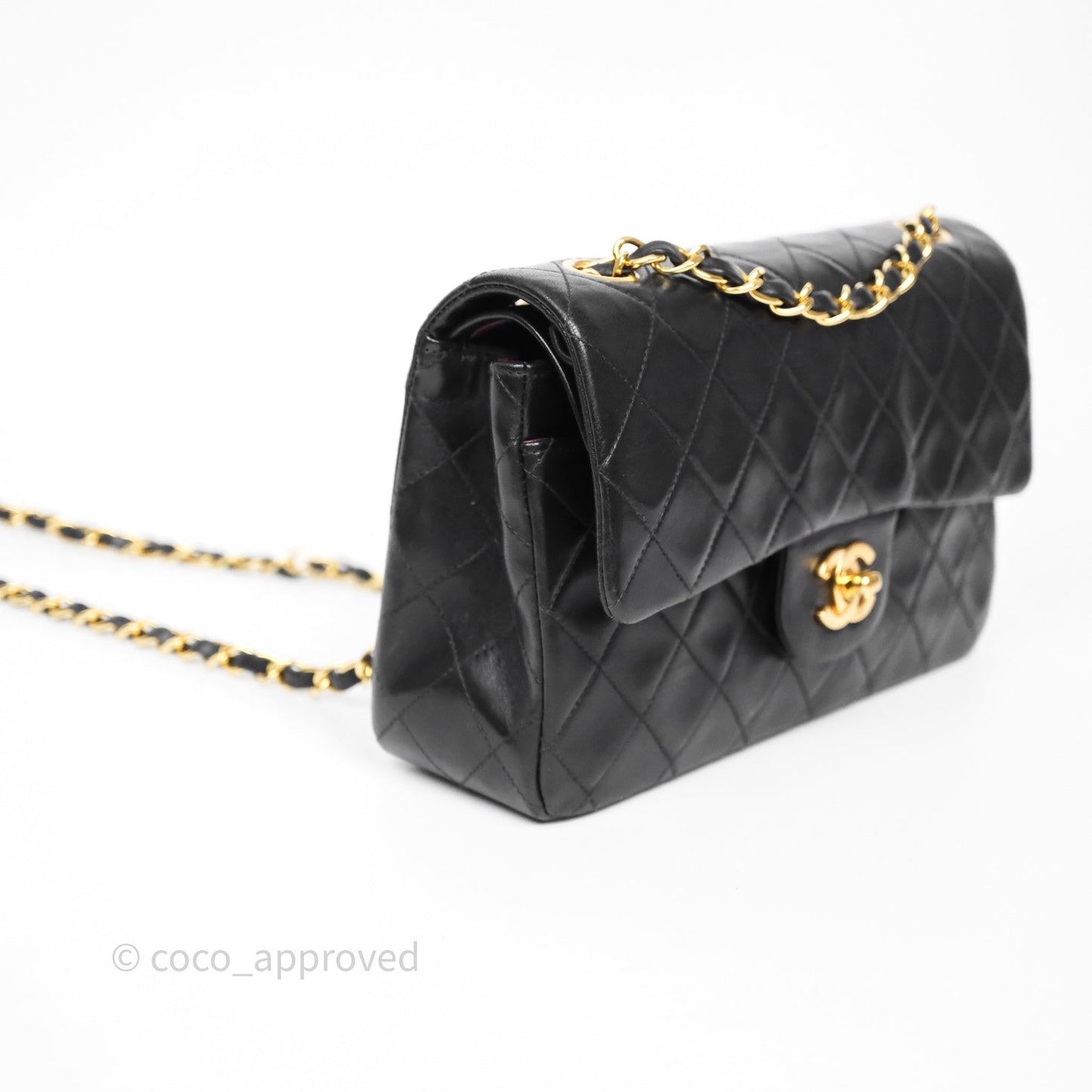 Chanel Classic Vintage Small Flap Black Lambskin 24K Gold Hardware
