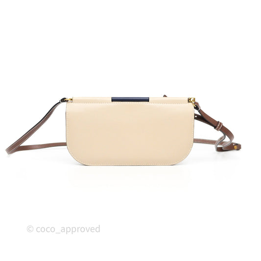 Loewe Gate Pochette Crossbody Bag Beige/ Navy Calfskin