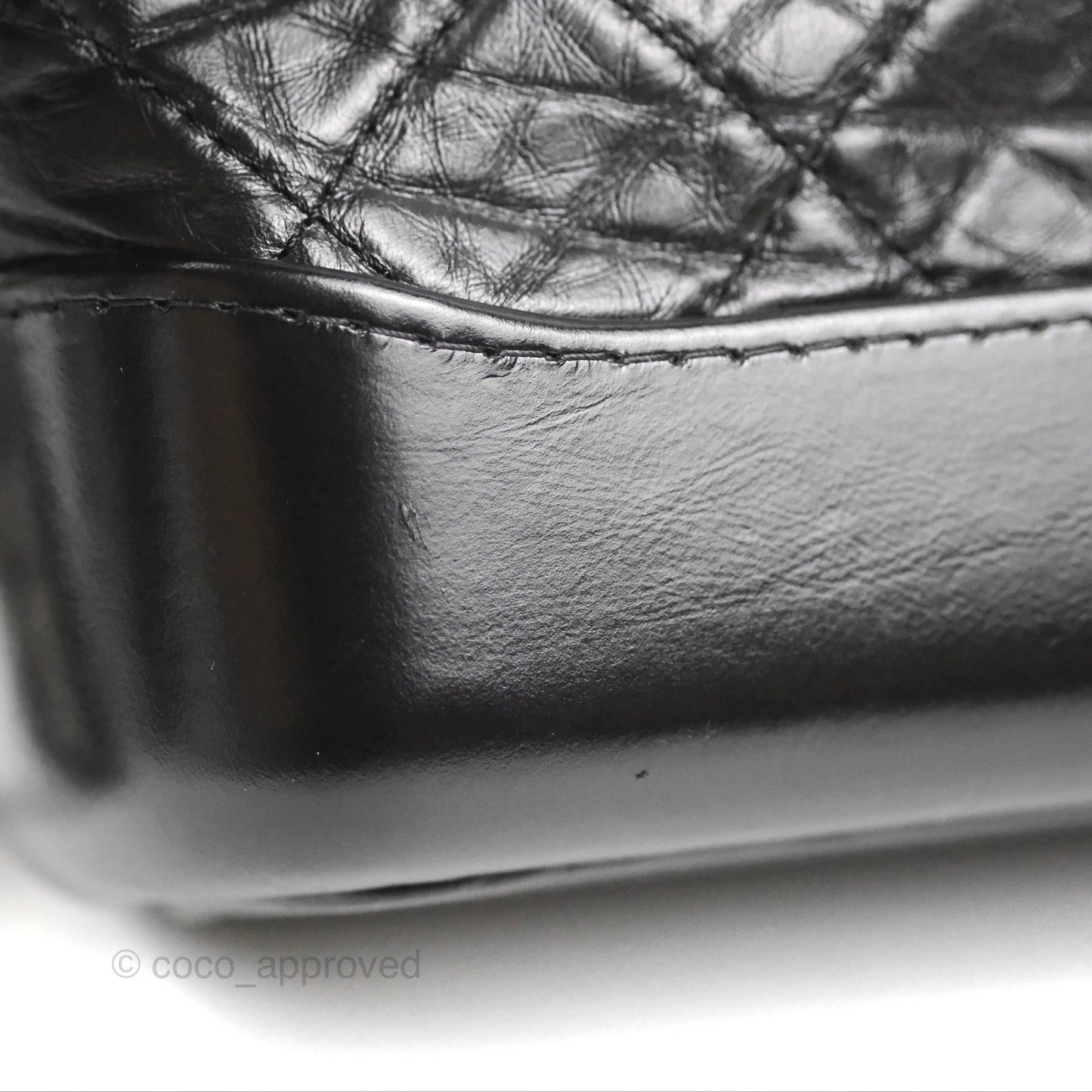 Chanel Quilted Small Gabrielle Hobo Black Aged Calfskin Mixed Hardware