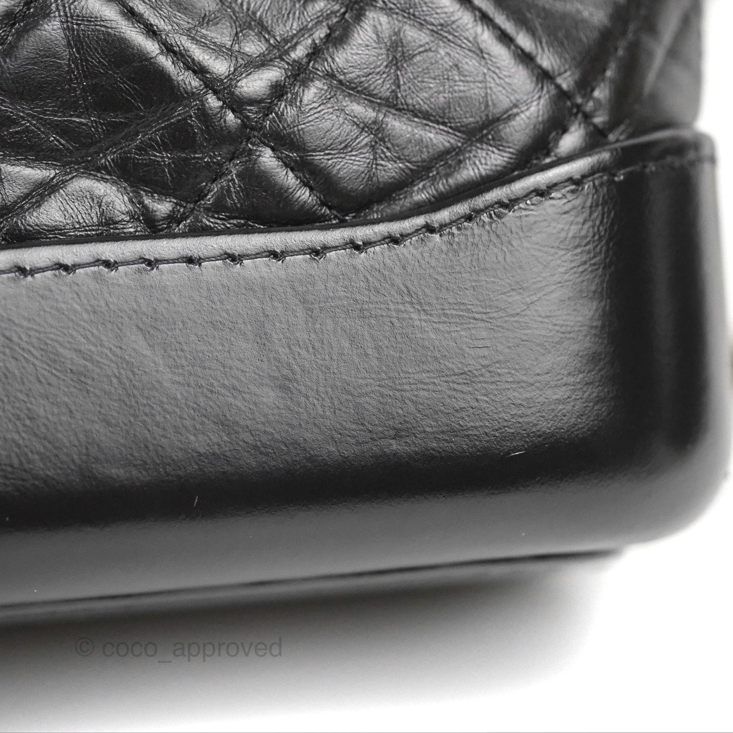 Chanel Quilted Small Gabrielle Hobo Black Aged Calfskin Mixed Hardware