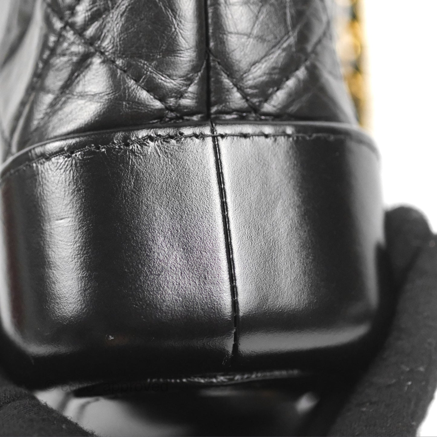 Chanel Quilted Small Gabrielle Hobo Black Aged Calfskin Mixed Hardware