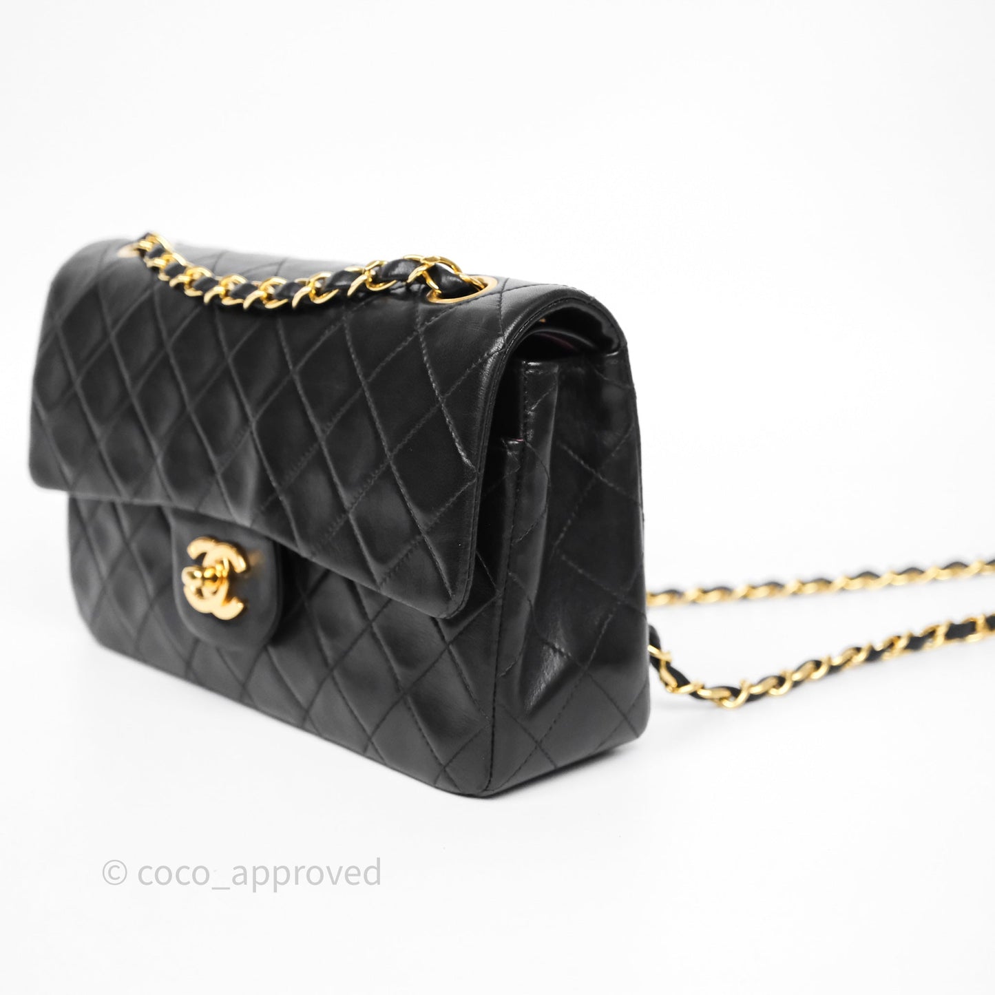 Chanel Classic Vintage Small Flap Black Lambskin 24K Gold Hardware