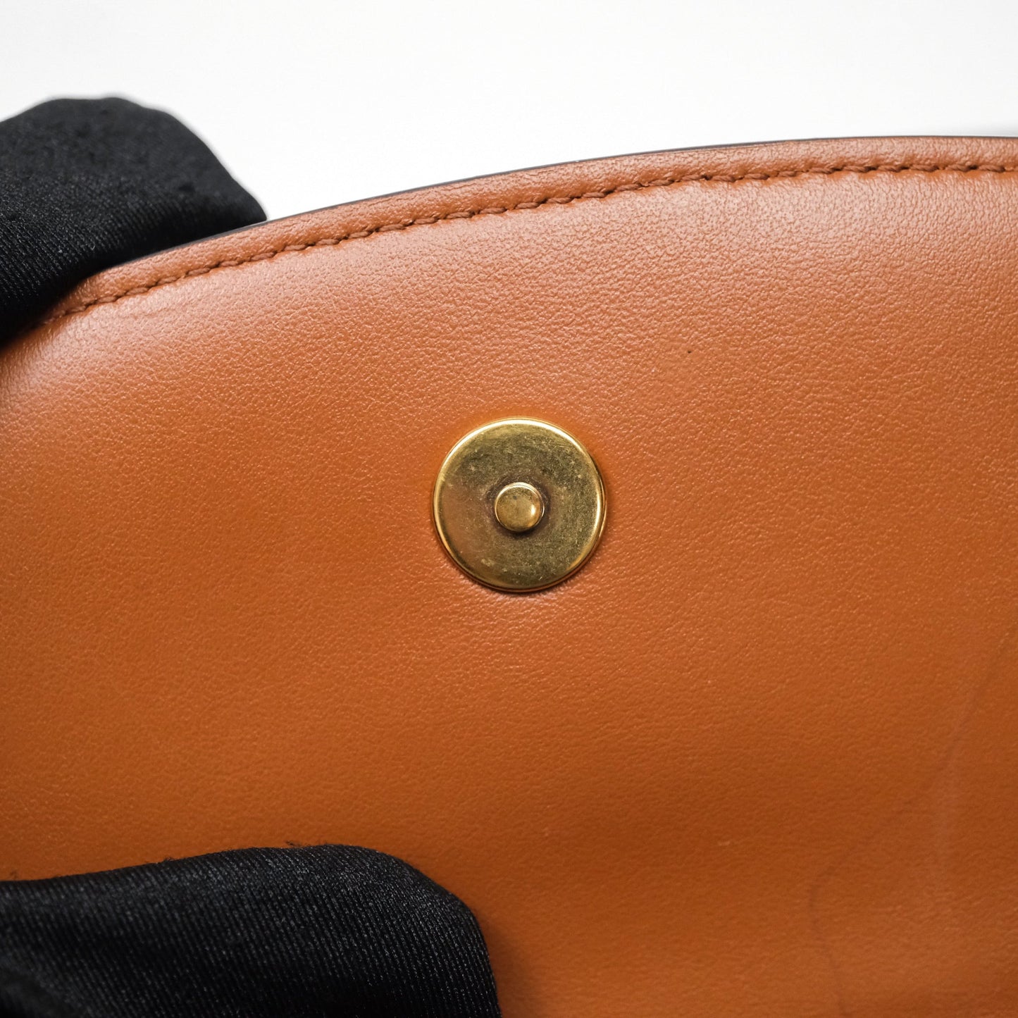 Celine Clutch on Strap Tabou Triomphe Canvas Tan Calfskin