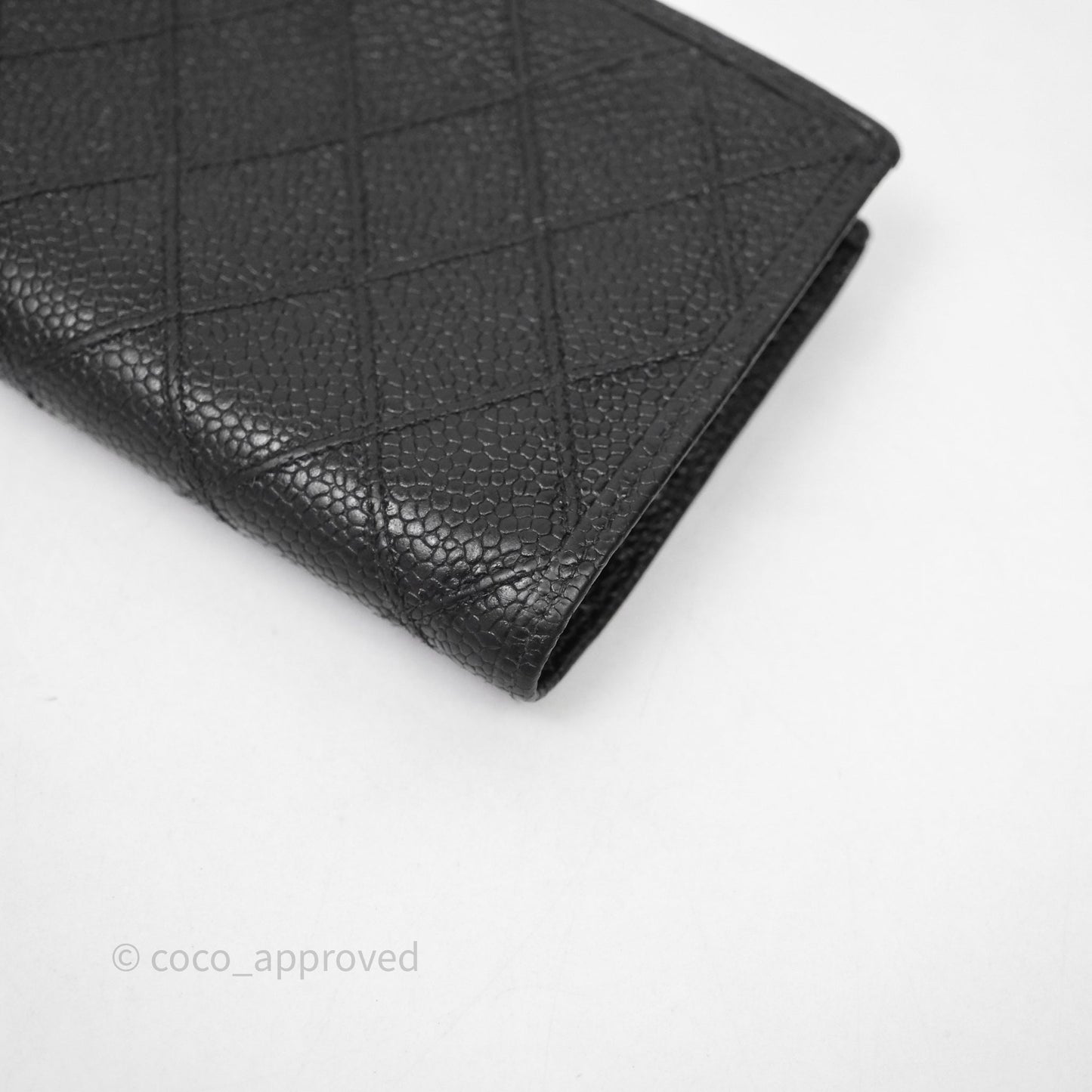 Chanel Vintage Buckle Wallet Black Caviar Gold Hardware⁣