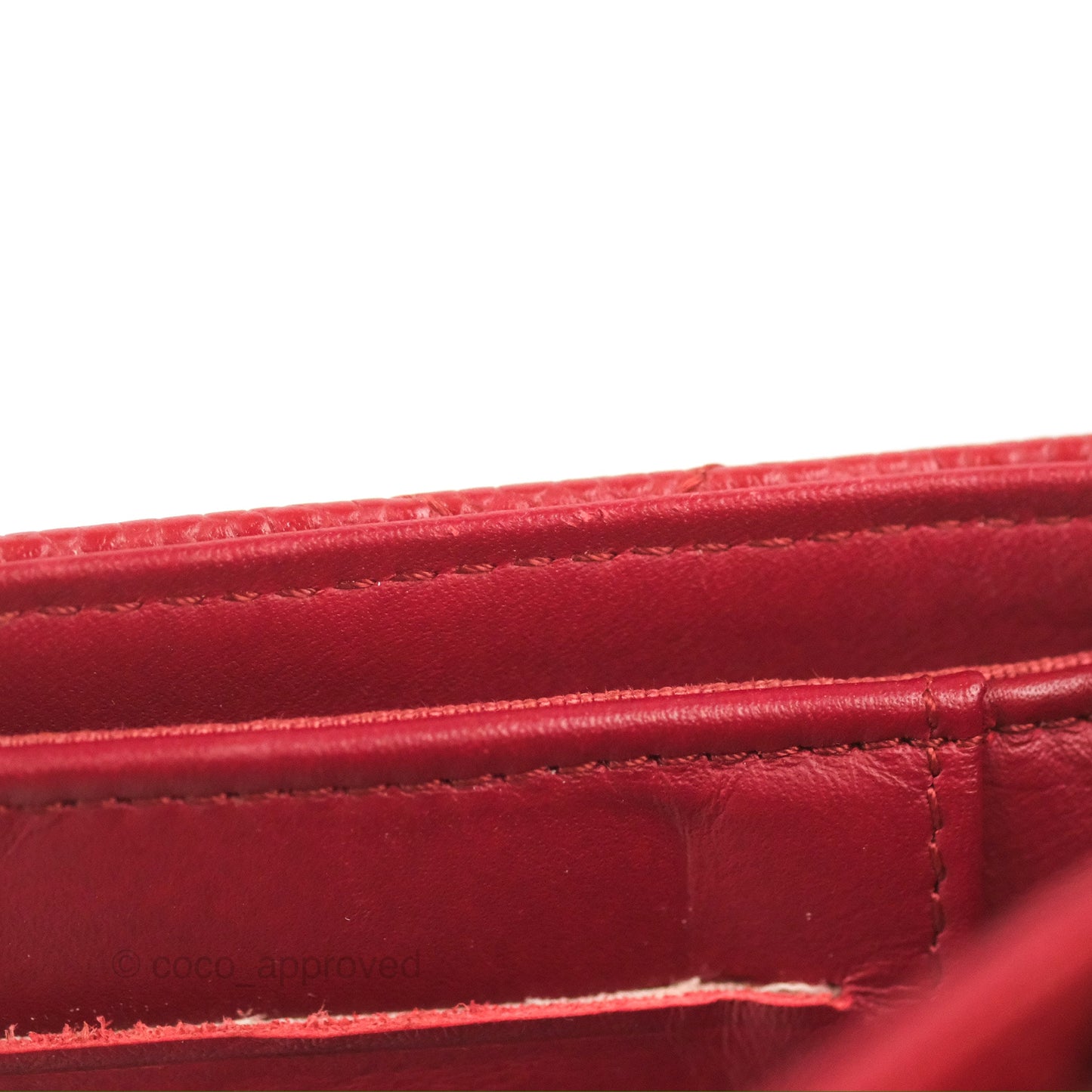 Chanel Classic French Wallet Quilted Red Caviar Silver Hardware