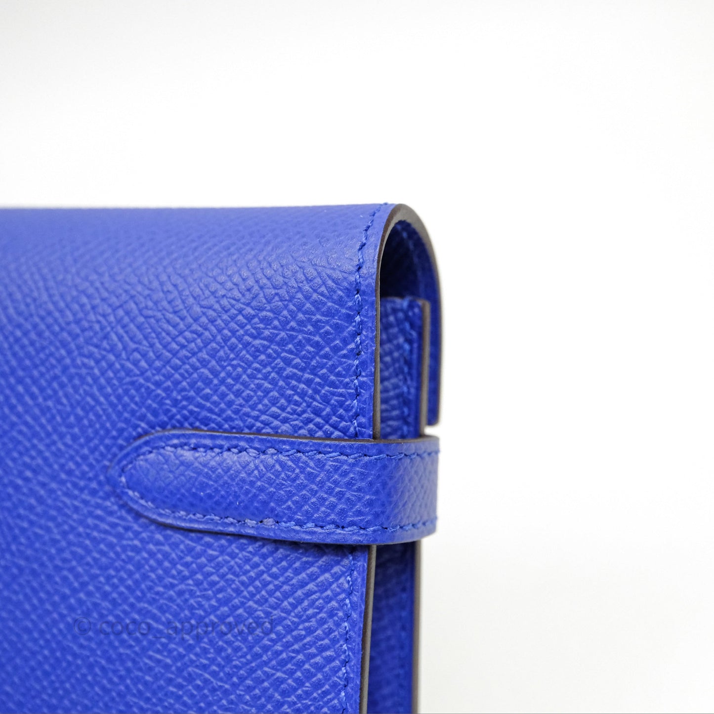 Hermès Kelly Wallet Bleu Électrique 7T Epsom Palladium Hardware