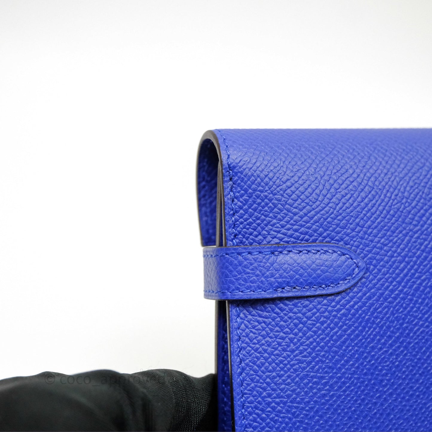 Hermès Kelly Wallet Bleu Électrique 7T Epsom Palladium Hardware